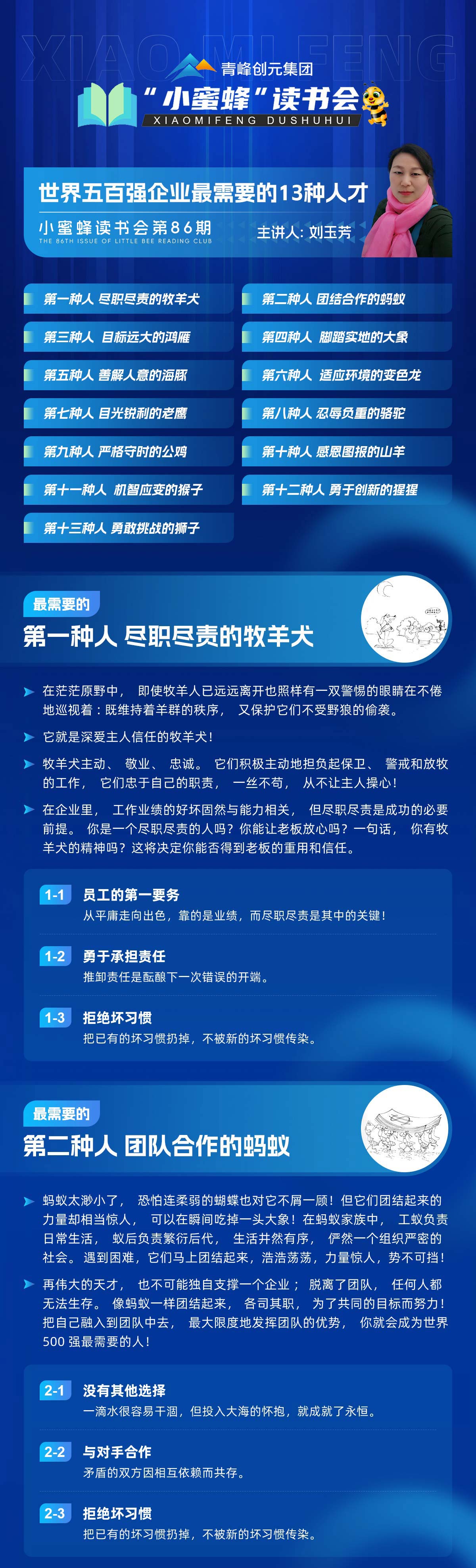 青峰創元集團“小蜜蜂”讀書會第86期活動報道：《世界五百強企業最需要的13種人才》--劉玉芳